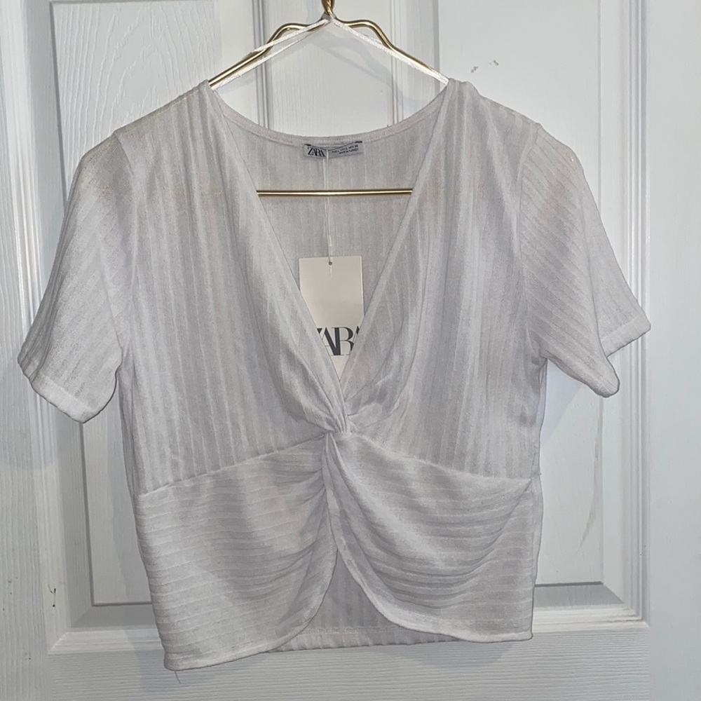 White Zara top